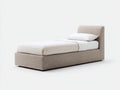 Cama individual tapizada 205 x 105 x 95 cm - Beige - cabecero acolchado de diseño moderno
