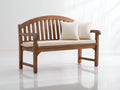 Bancos de jardín de madera 150 x 60 x 92 cm - Marrón-beige - Diseño clásico con respaldo curvo y reposabrazos