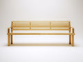 Banco de jardín de madera maciza 160 x 58 x 88 cm - Natural - respaldo de listones con reposabrazos