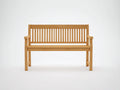 Bancos de jardín de madera 120x55x88 cm - Madera natural - Respaldo de listones verticales con reposabrazos