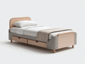 Camas individuales de madera 205 x 105 x 92 cm - Beige-marrón claro - Diseño moderno con 2 cajones de almacenamiento