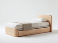 Camas individuales de madera 205x105x95 cm - Madera natural - Diseño moderno con 2 cajones de almacenamiento